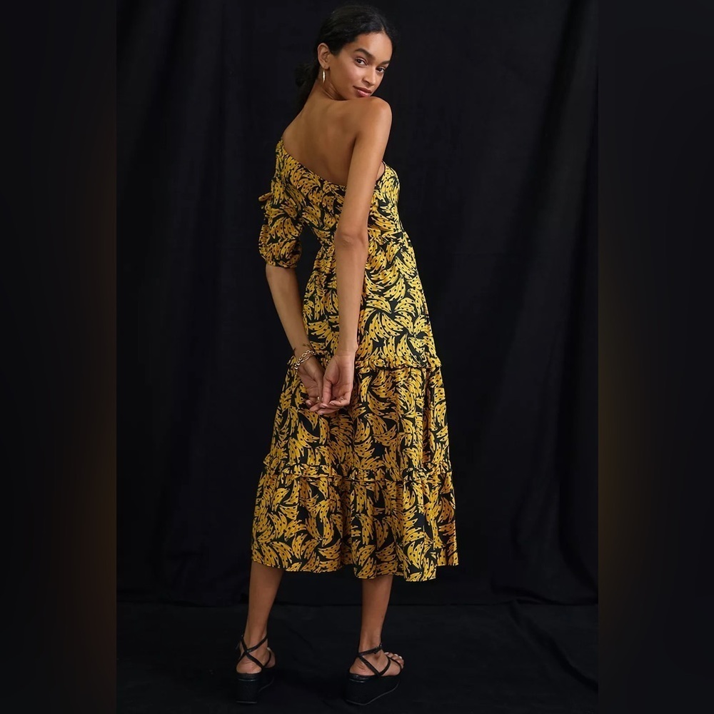 NWT Anthropologie Farm Rio One-Shoulder Dress Size Large